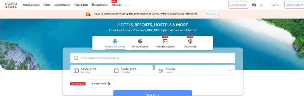 Agoda Website Screenshot