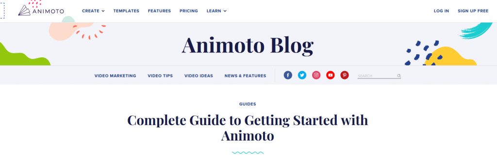 Animoto Website Screenshot