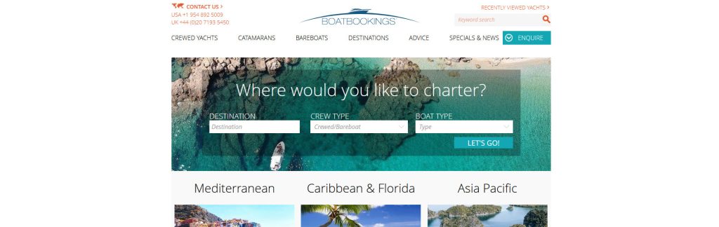 Boatbookings Website Screenshot