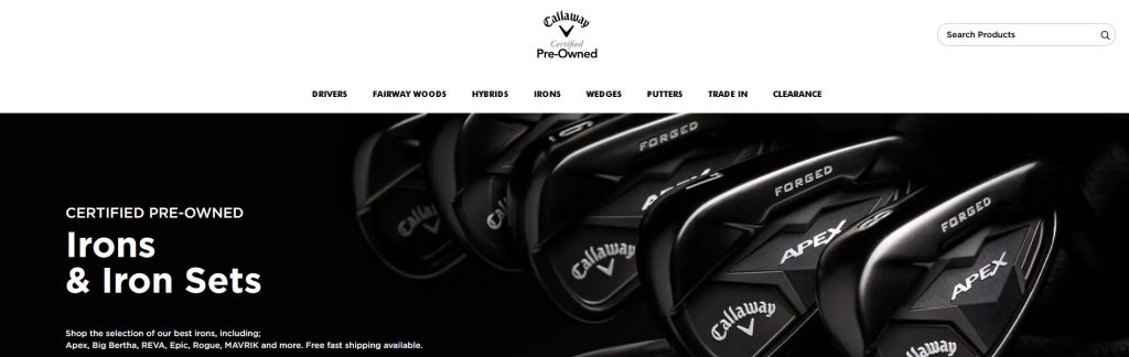 Callaway Certified Pre-Owned Website Screenshot