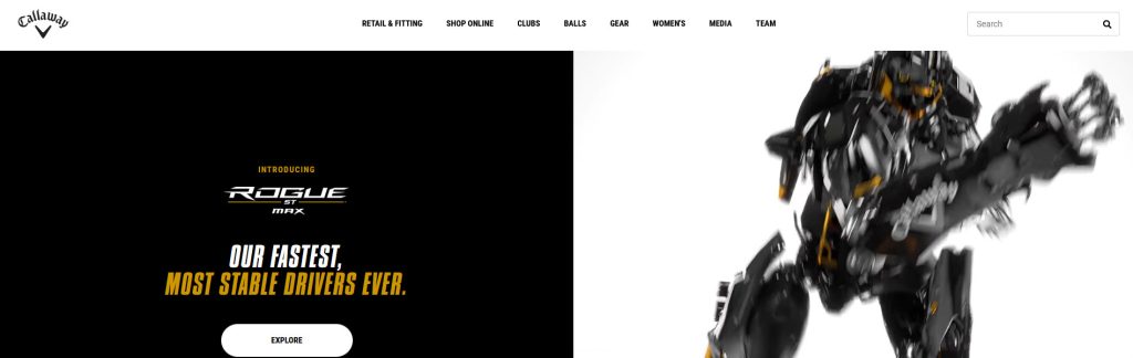 Callaway Golf Website Screenshot