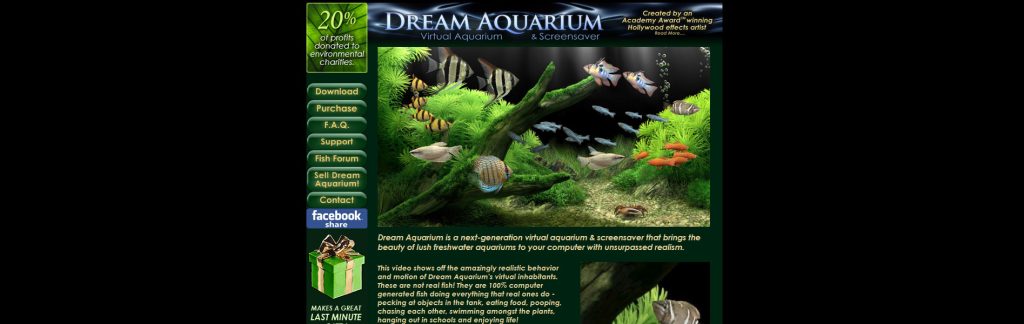 Dream Aquarium Website Screenshot