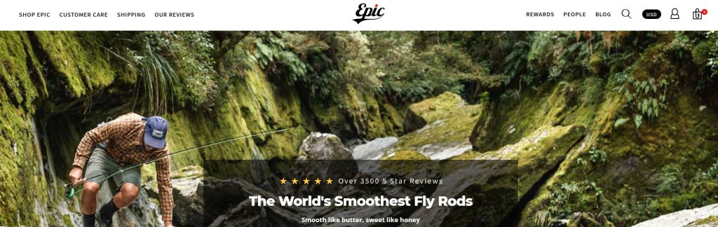 Epic Fly Rods Website Screenshot