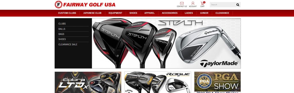 Fairway Golf USA Website Screenshot