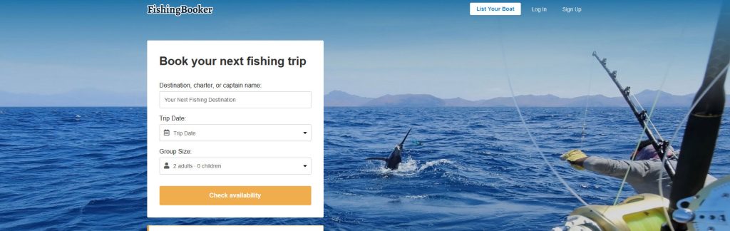 FishingBooker Website Screenshot