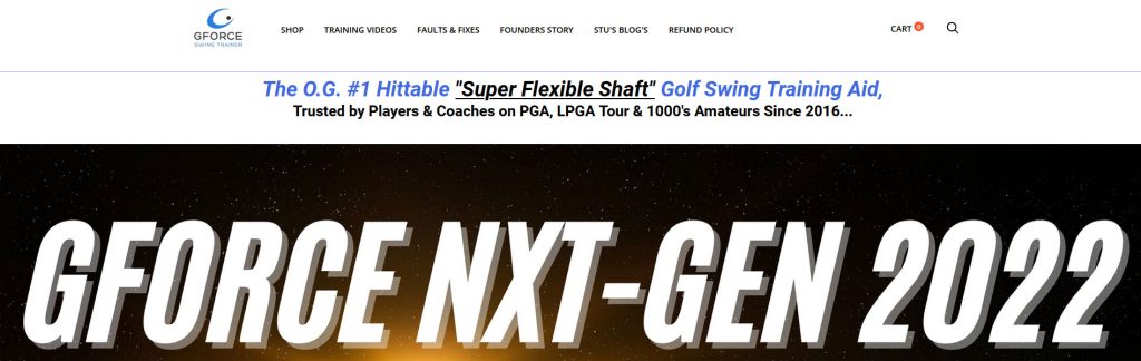 GForce Golf Website Screenshot