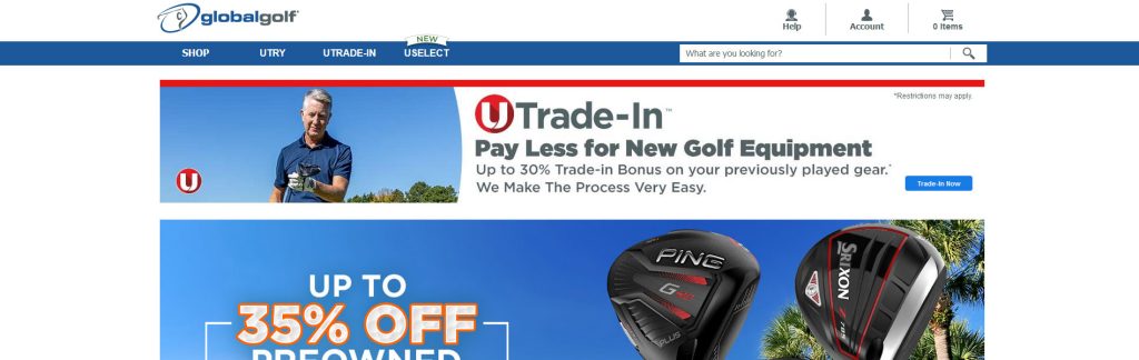 Global Golf Website Screenshot