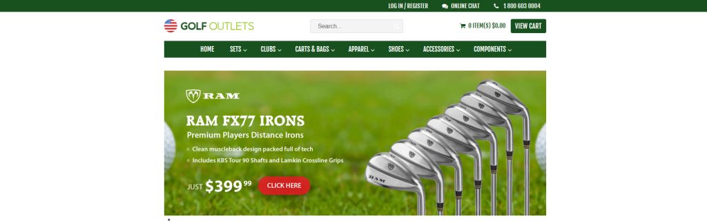 Golf Outlets USA Website Screenshot