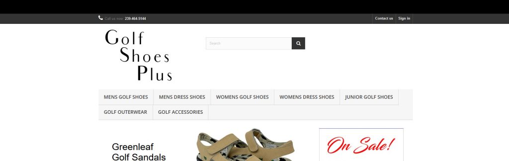 Golf Shoes Plus Website Screenshot