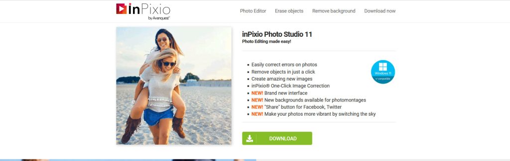 InPixio Website Screenshot
