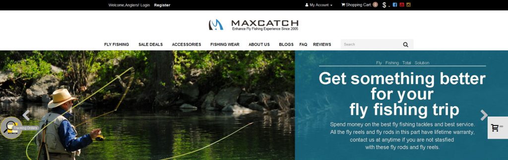 Maxcatch Fishing Website Screenshot