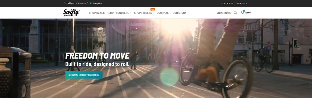 Swifty Scooters Website Screenshot