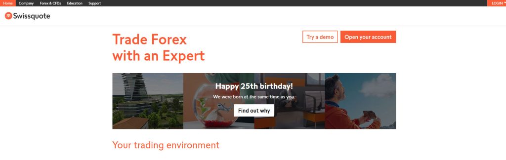 Swissquote Website Screenshot