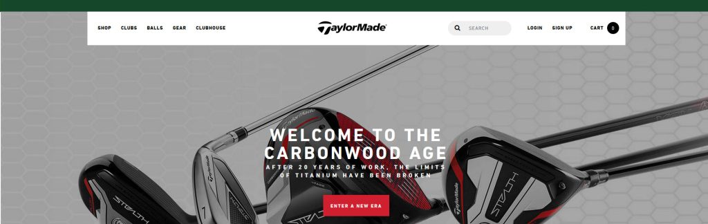 TaylorMade Golf Website Screenshot