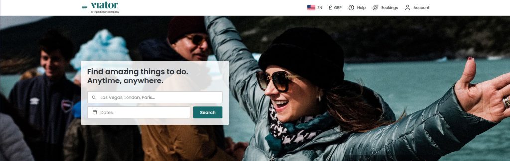 Viator Website Screenshot