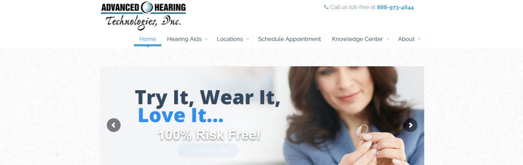 Advanced Hearing Technologies Website Screenshot