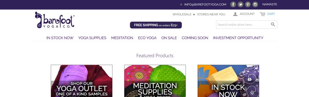 Barefoot Yoga Website Screenshot