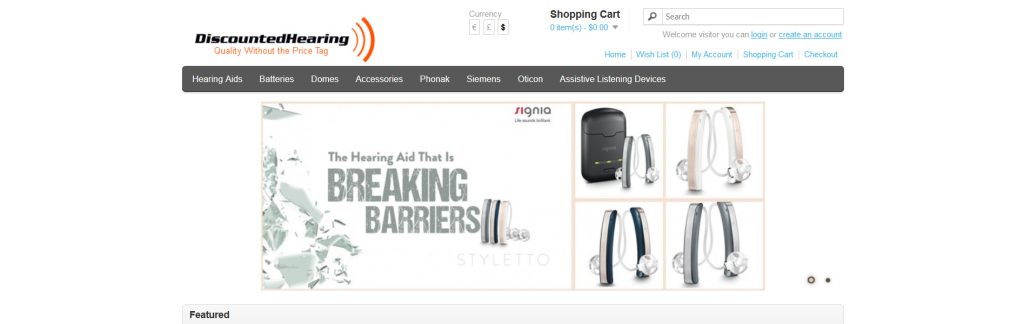 Discounted Hearing Website Screenshot