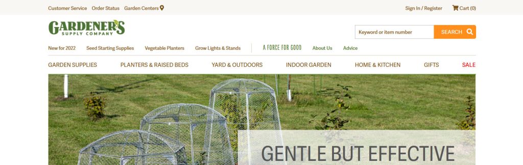 Gardener's Supply Company Website Screenshot
