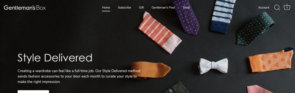 Gentleman's Box Website Screenshot