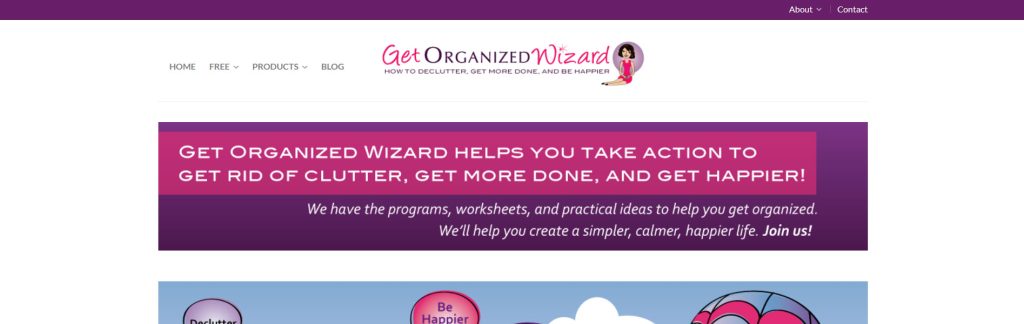 Get Organized Wizard Website Screenshot