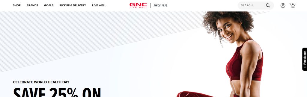 GNC Website Screenshot