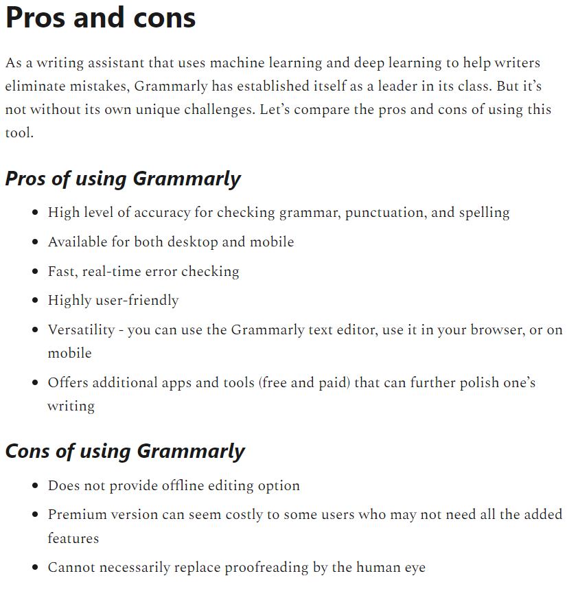 how to write pros and cons for a product review