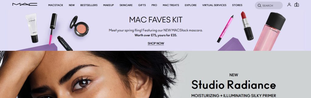 MAC Cosmetics Website Screenshot