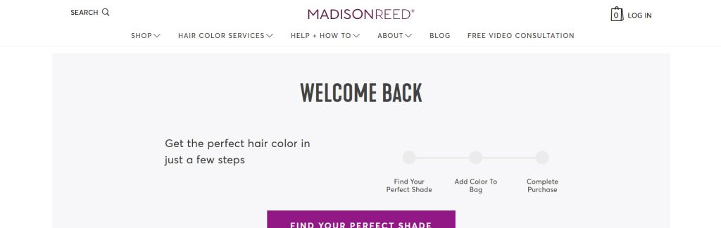 Madison Reed Website Screenshot
