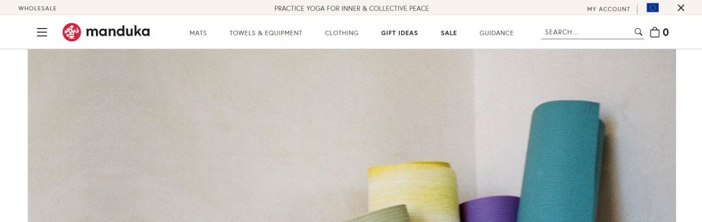 Manduka Website Screenshot