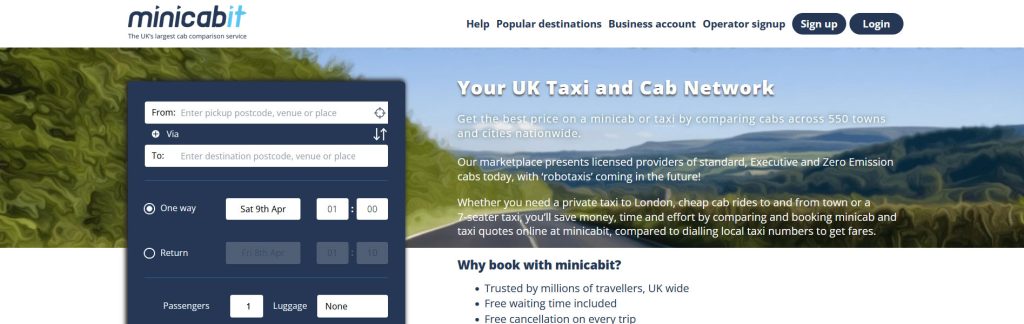 Minicabit Website Screenshot