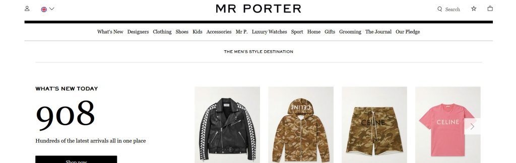 Mr Porter Website Screenshot