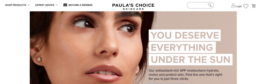 Paula's Choice Website Screenshot