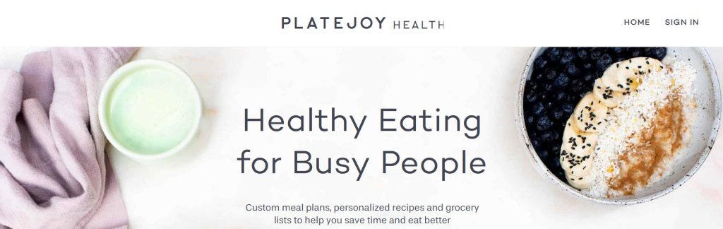 PlateJoy Website Screenshot