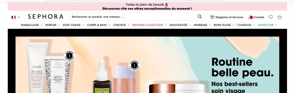 Sephora Website Screenshot