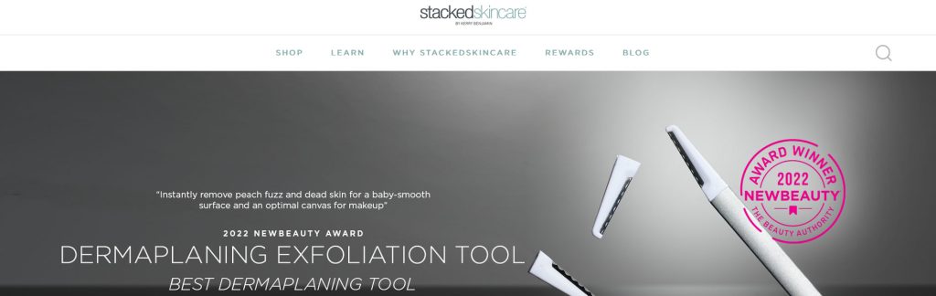 StackedSkincare Website Screenshot