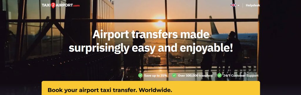 Taxi2Airport Website Screenshot