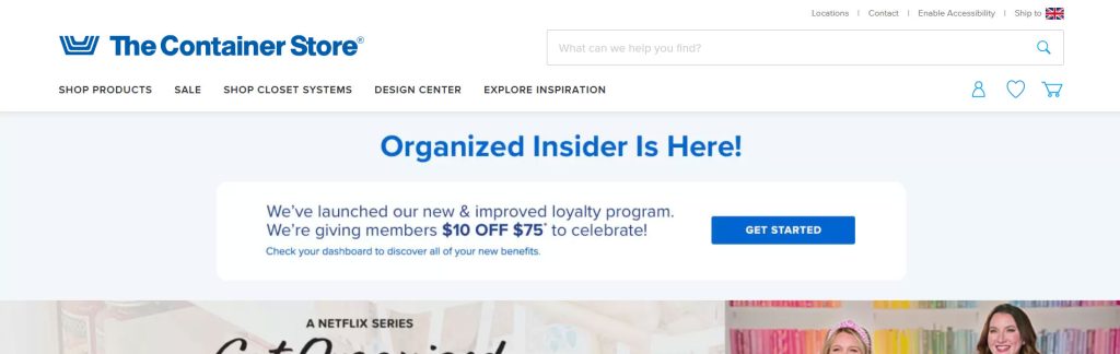 The Container Store Website Screenshot