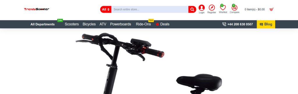 Trendy Scooter Website Screenshot
