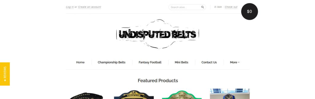 Undisputed Belts Website Screenshot