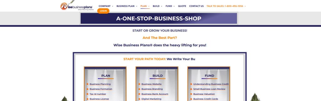 Wise Business Plans Website Screenshot