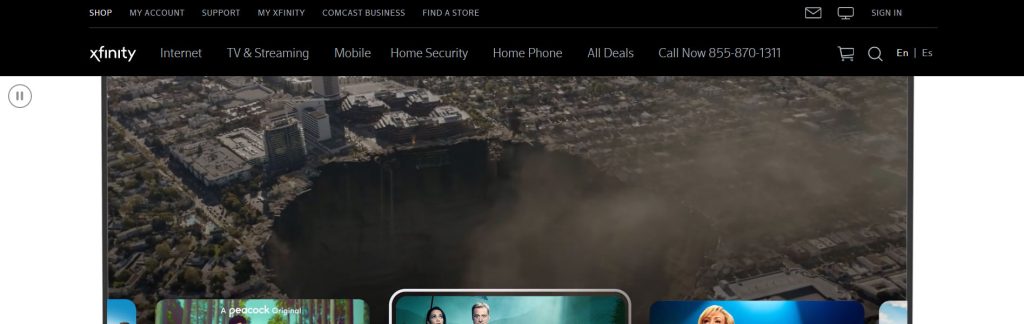 Xfinity Website Screenshot