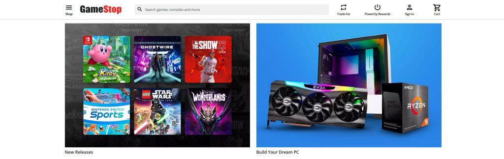 Gamestop Website Screenshot