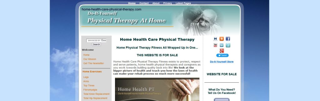 Home Health Physical Therapy Website Screenshot