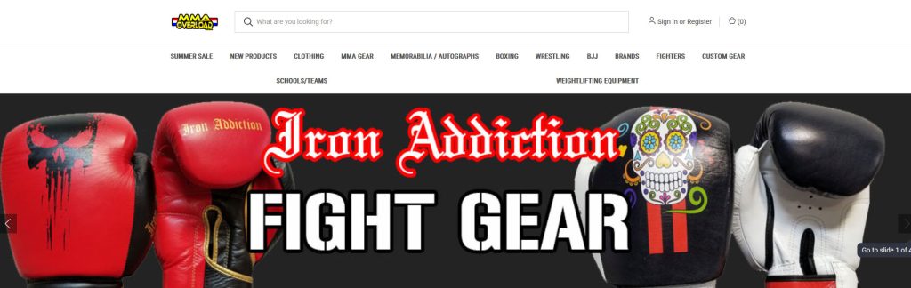 MMA Overload Website Screenshot