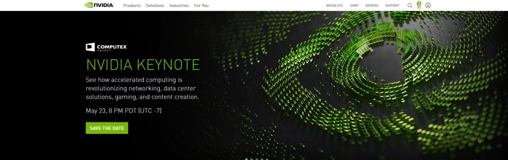 NVIDIA Website Screenshot