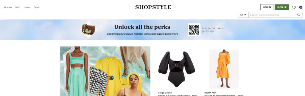 ShopStyle Website Screenshot