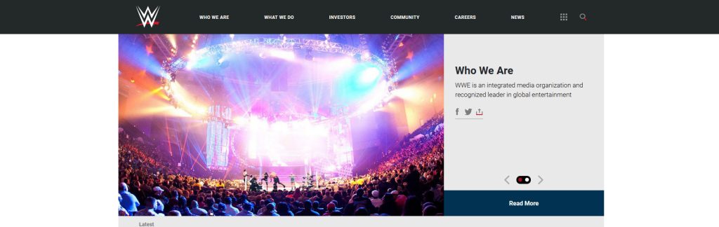 WWE Website Screenshot
