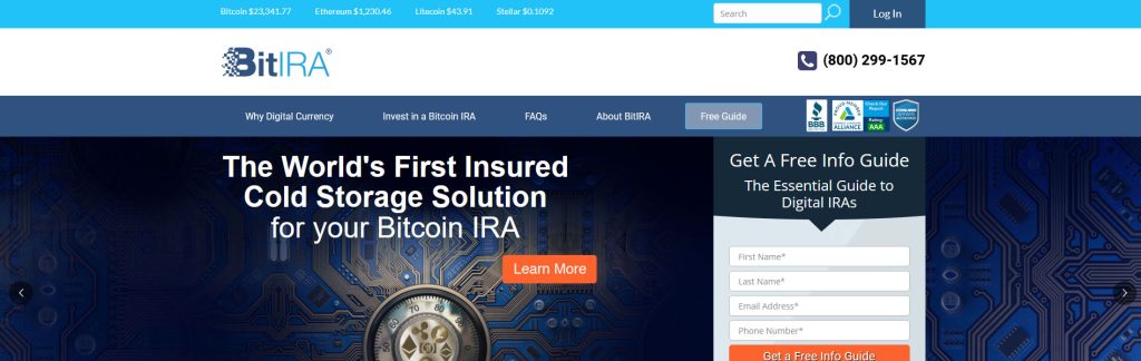 BitIRA Website Screenshot