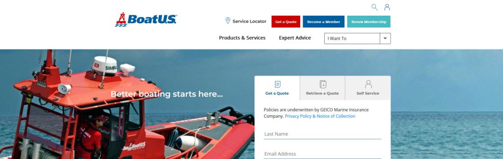 BoatUS Website Screenshot